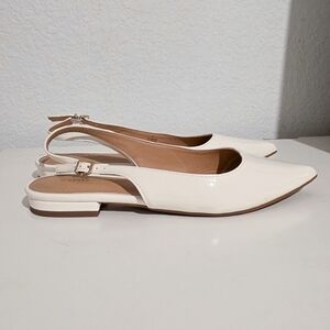 Express White slingback pointed toe flats